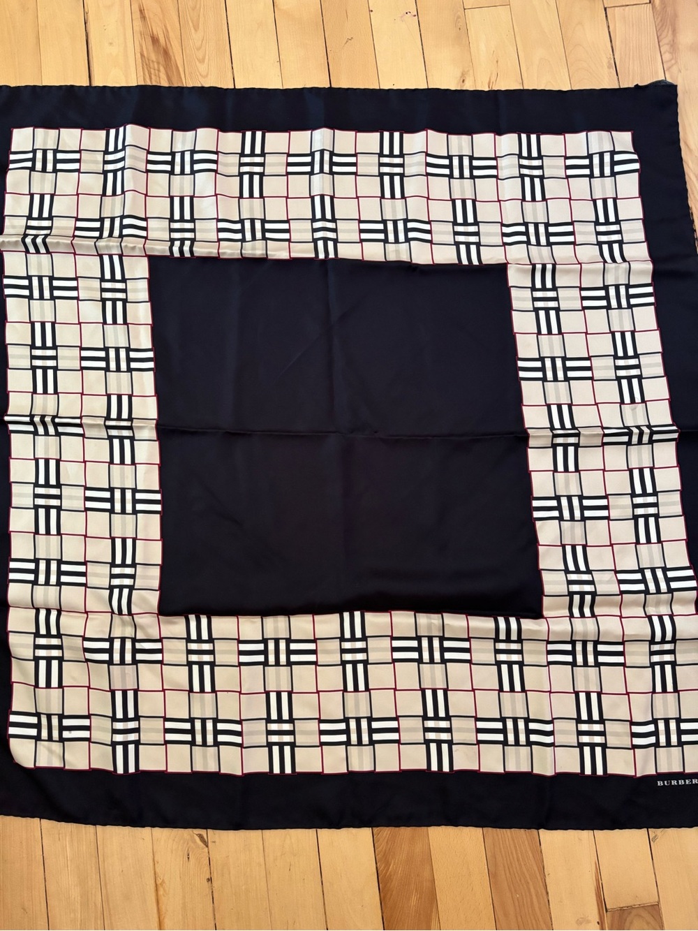 Burberry Black and Cream square scarf
